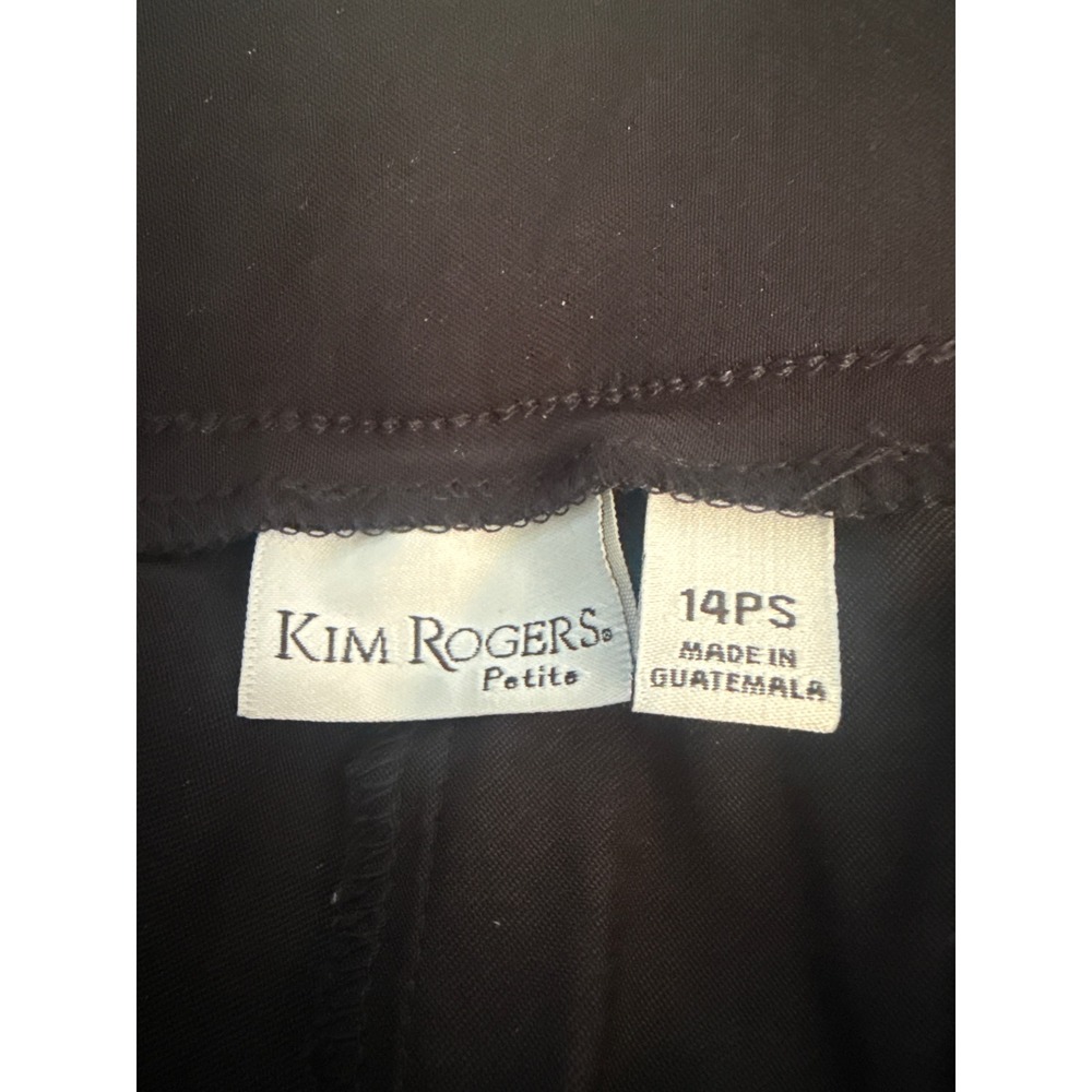 Kim Rogers Petite Black Pull On Dress Pants Straight Leg Trousers Size 14PS - Picture 2 of 4